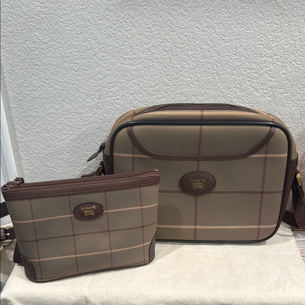 Burberrys Vintage Check Shoulder Bag With Matching Pouch